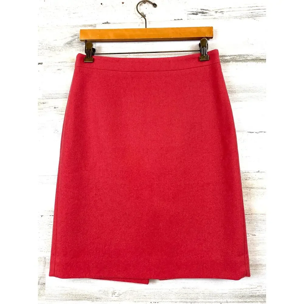J Crew Womens 6 Rose Pink Wool Blend Mini Pencil Skirt Winter Workwear Luxe